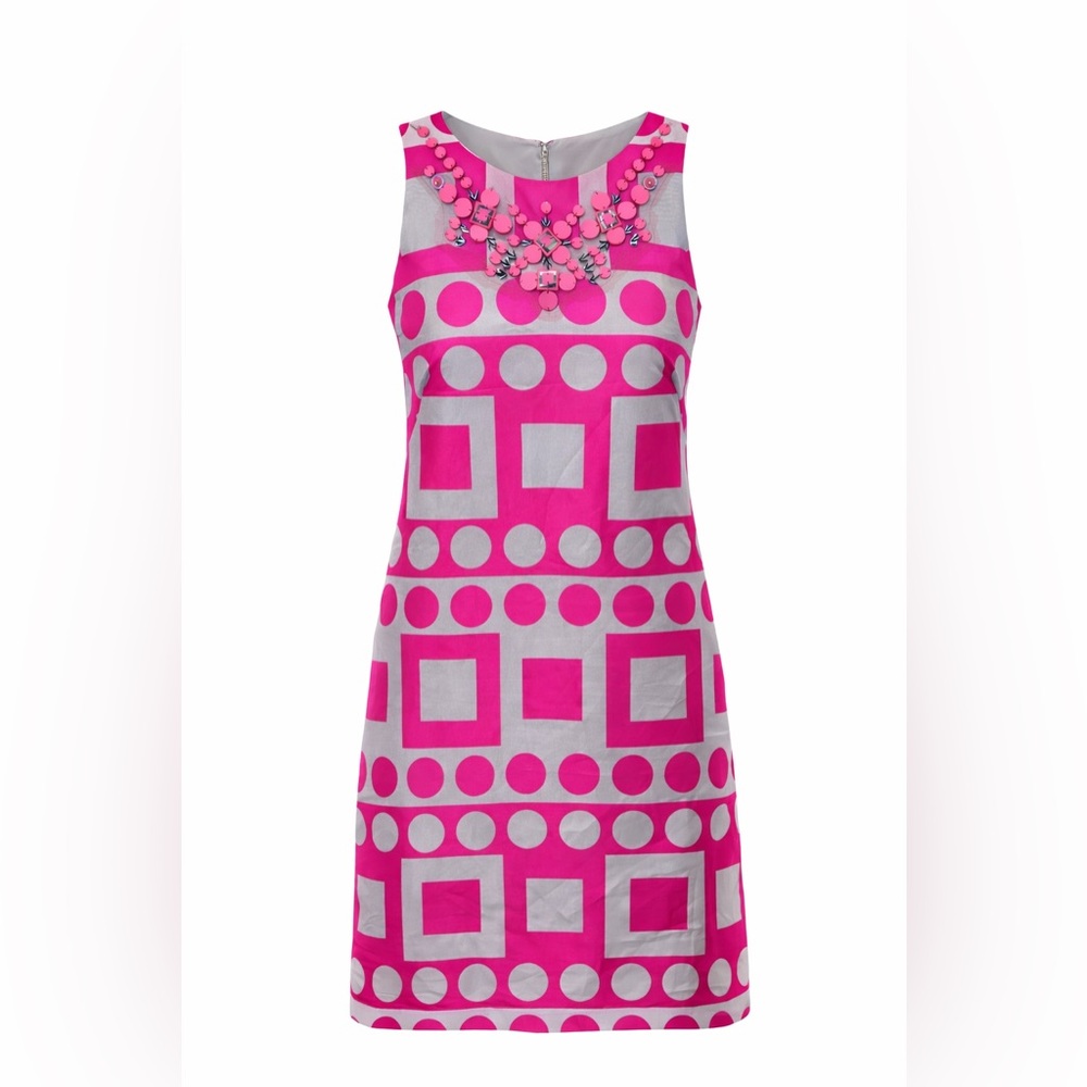Milly of New York pink/grey silk dress, size 4 🔵